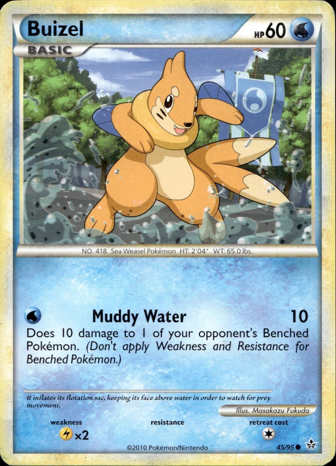 Buizel 45/95 HP Common HGSS Unleashed Pokemon