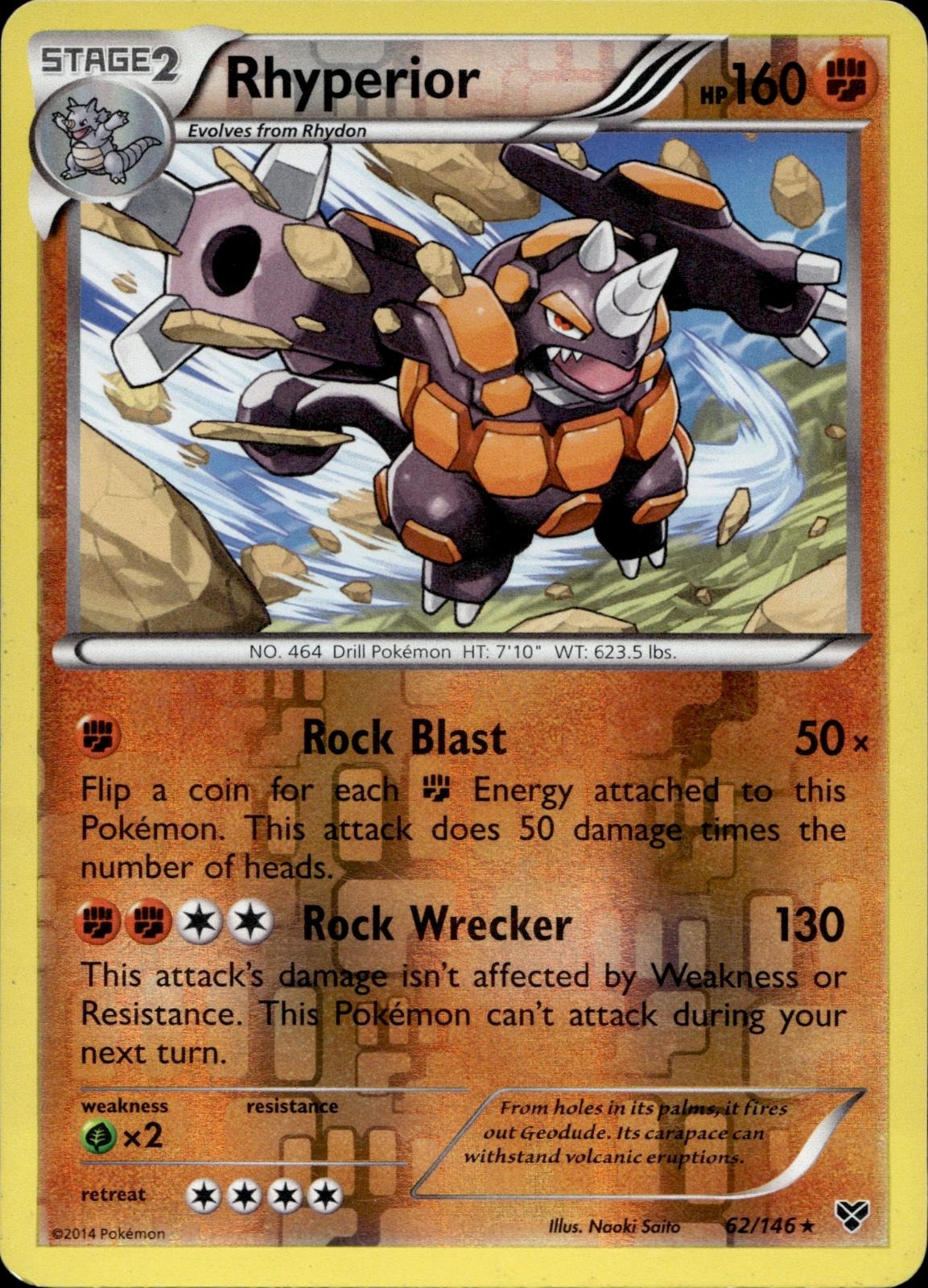 Rhyperior 62/146 LP Rare XY Pokemon Reverse Holo
