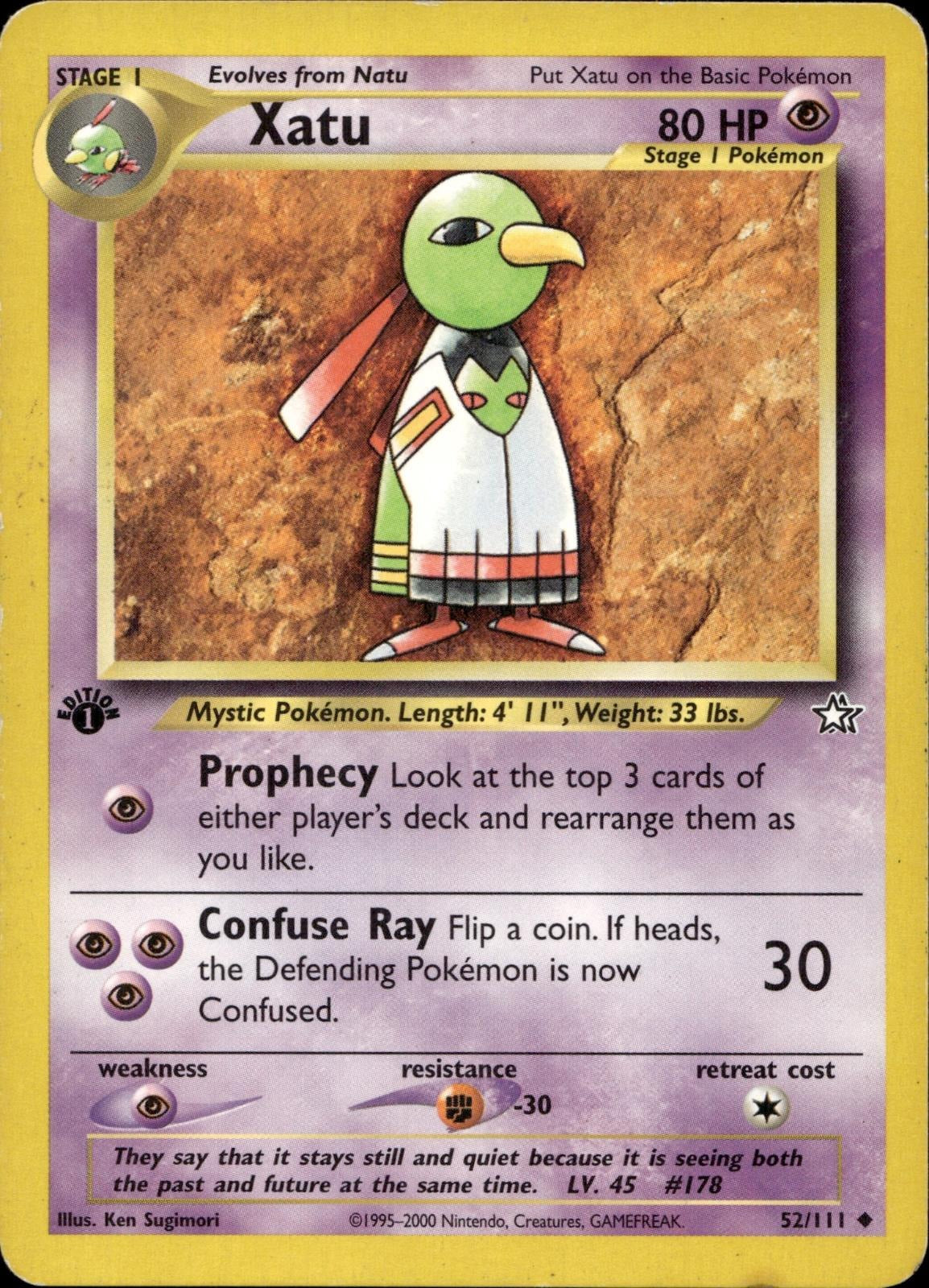Xatu 52/111 LP Uncommon Neo Genesis Pokemon 1st Edition