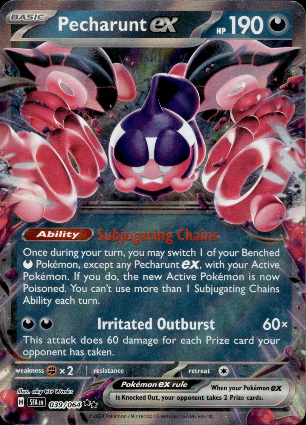 Pecharunt ex 039/064 NM/M Double Rare Shrouded Fable Pokemon Holo