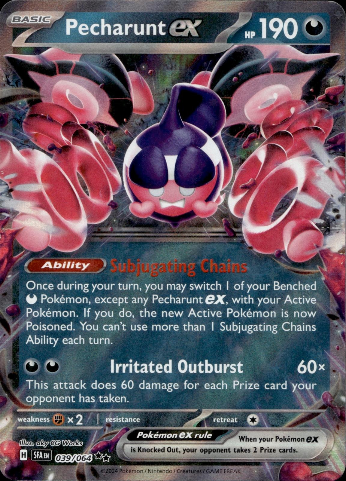 Pecharunt ex 039/064 NM/M Double Rare Shrouded Fable Pokemon Holo