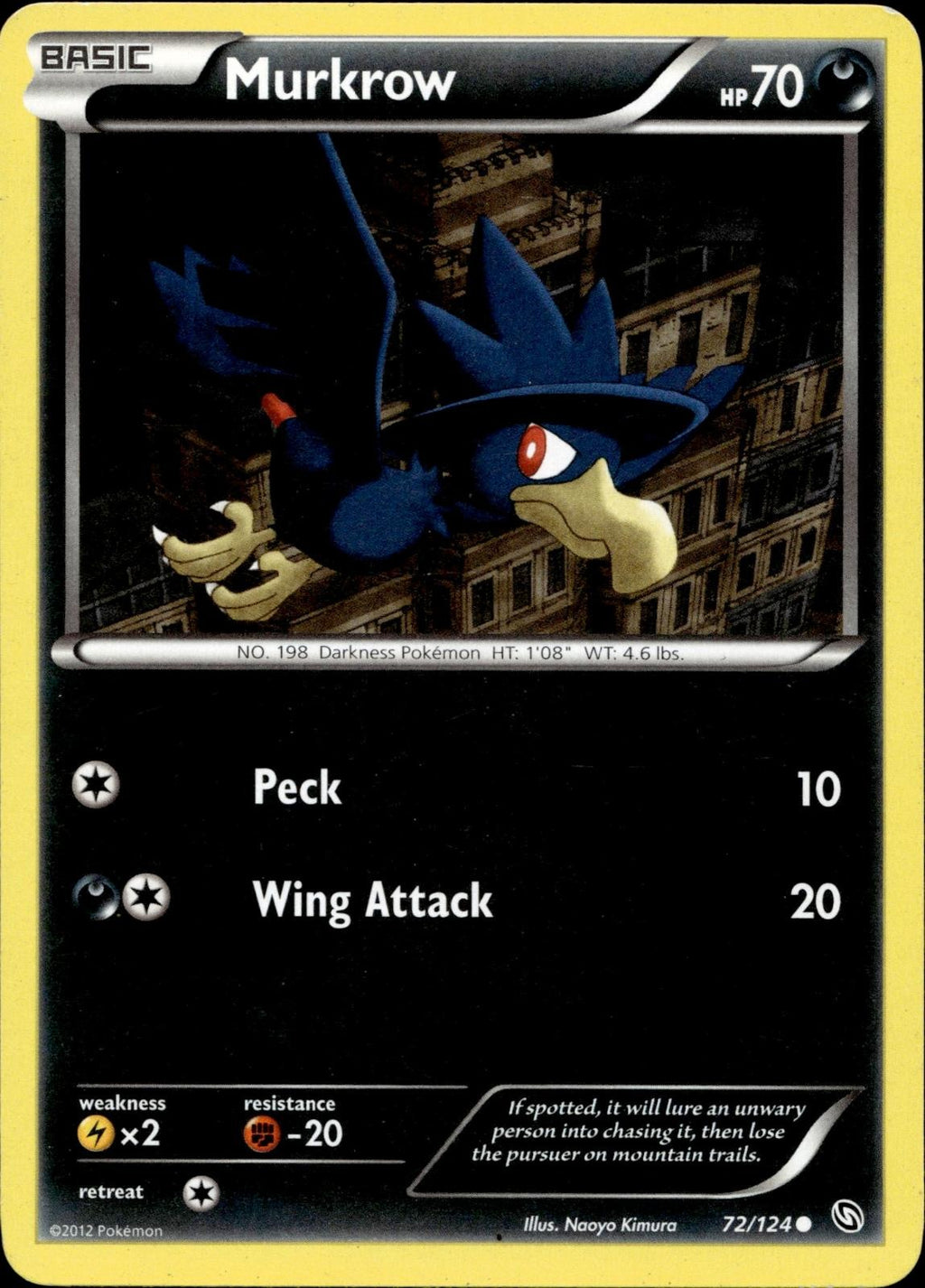 Murkrow 72/124 MP Common Dragons Exalted Pokemon