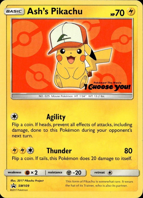 Ash's Pikachu - SM109 NM/M Promo Sun & Moon Promo Pokemon