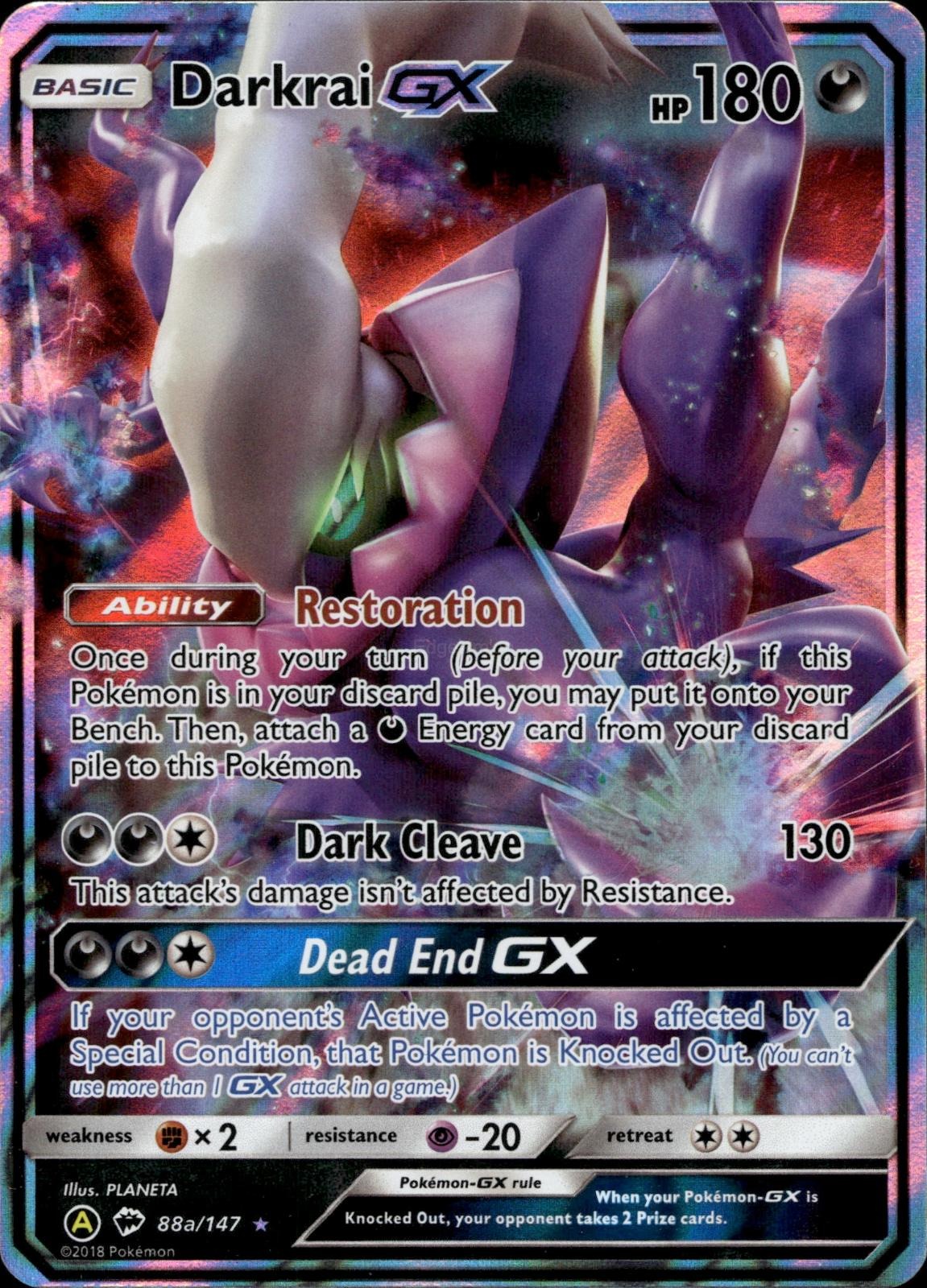 Darkrai GX 88/147 NM/M GX Rare Burning Shadows Pokemon Holo