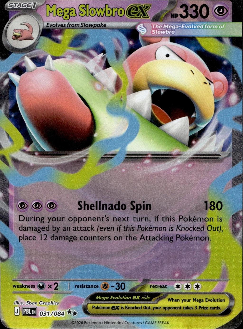 Mega Slowbro ex 031/084 NM/M Double Rare Pitch Black Pokemon Holo