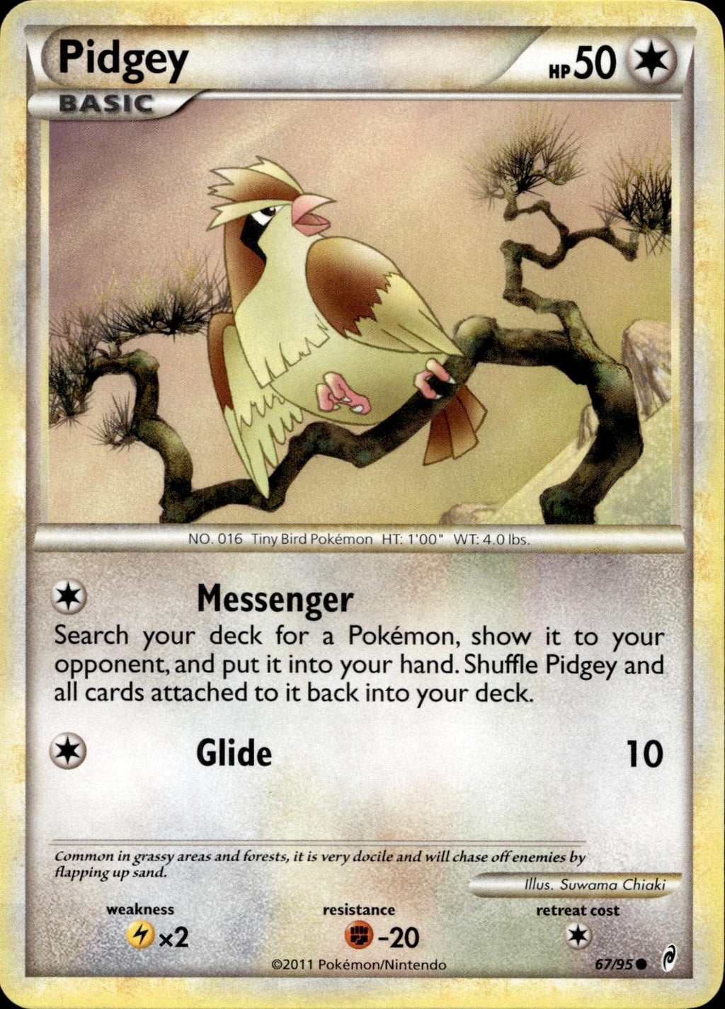 Pidgey 67/95 HP Common Call of Legends Pokemon