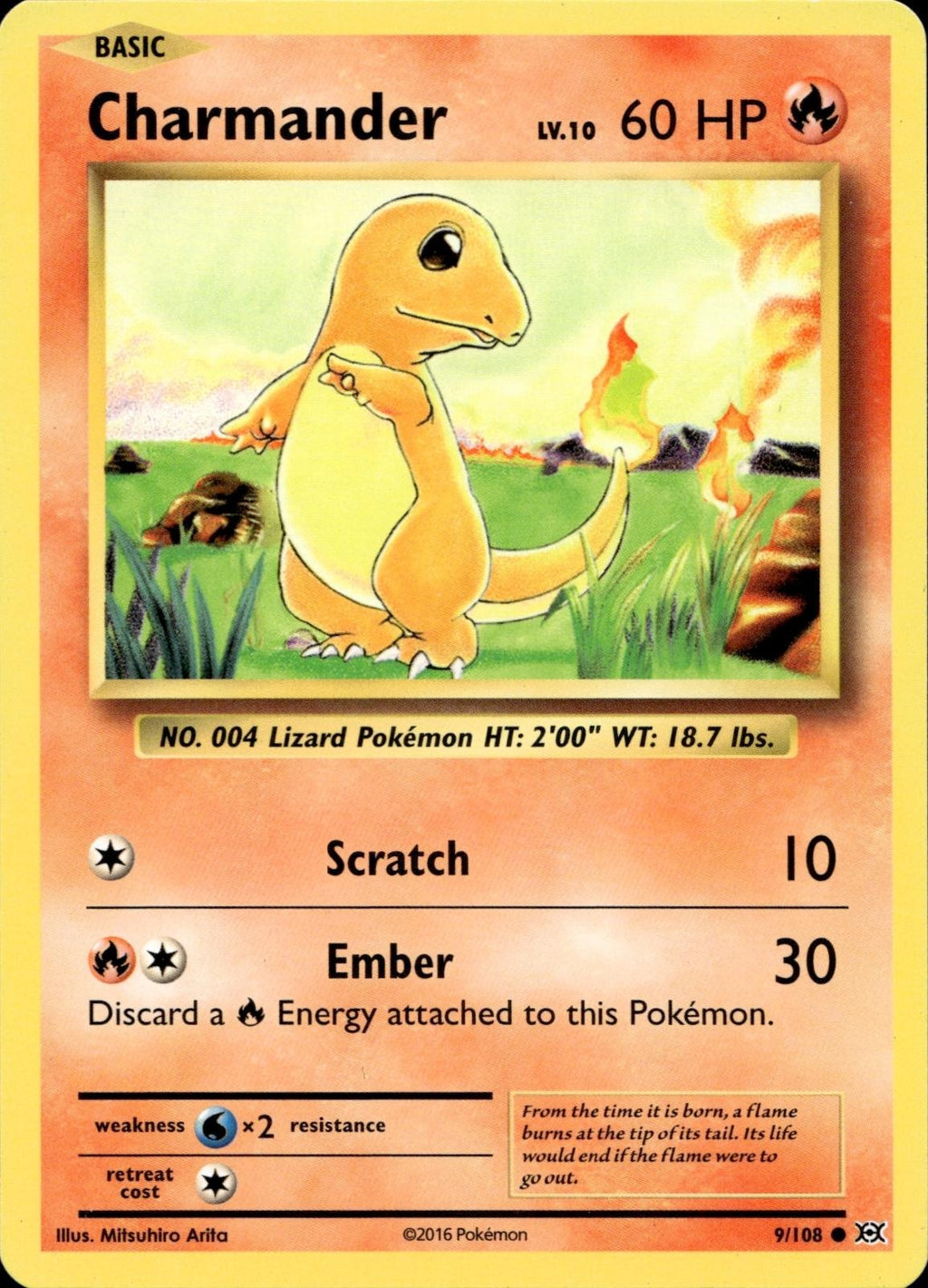 Charmander 9/108 MP Common Evolutions Pokemon