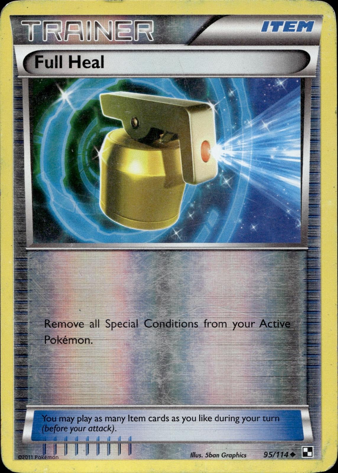 Full Heal 95/114 HP Uncommon Black & White Pokemon Reverse Holo