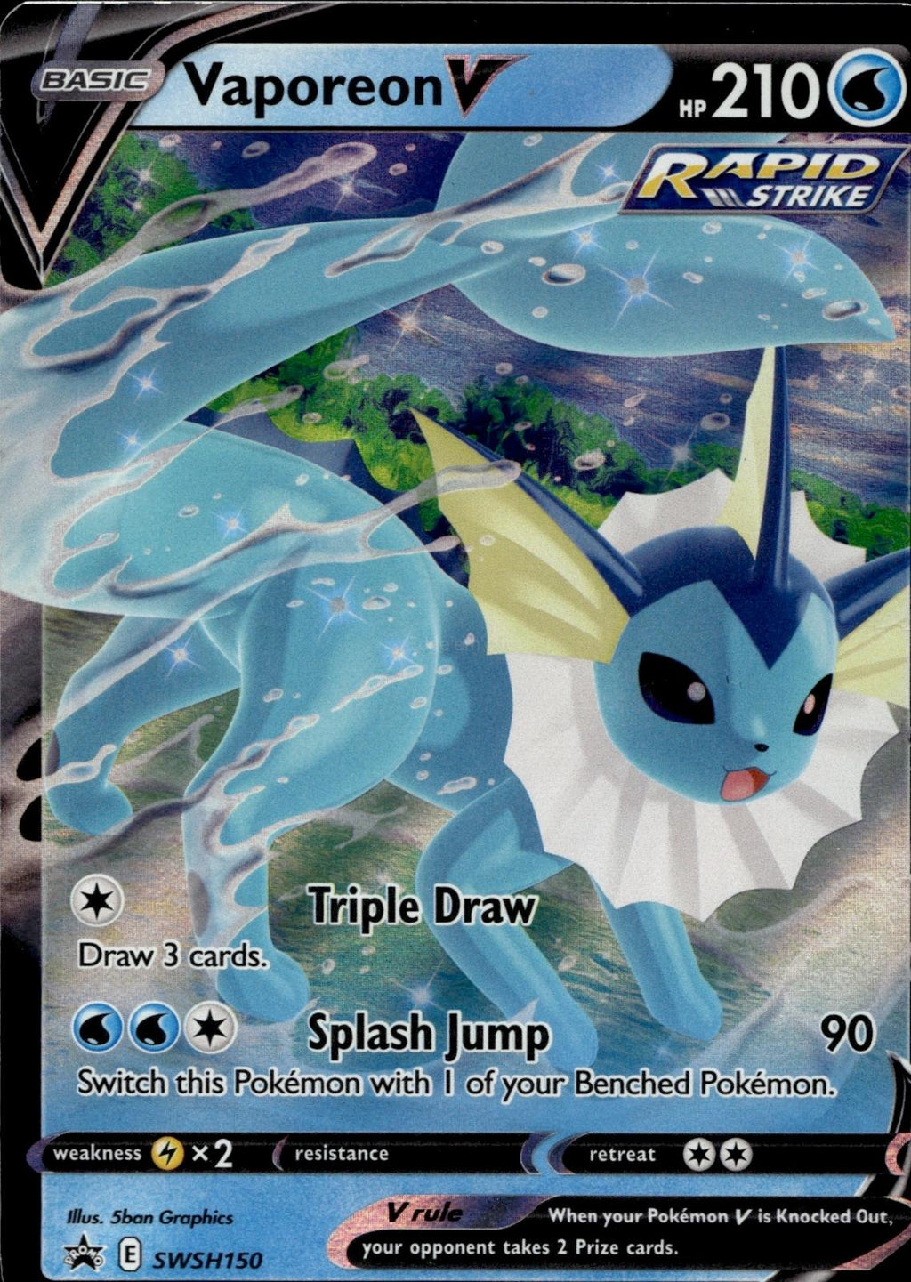 Vaporeon V SWSH150 NM/M Promo Sword & Shield Promo Pokemon Holo