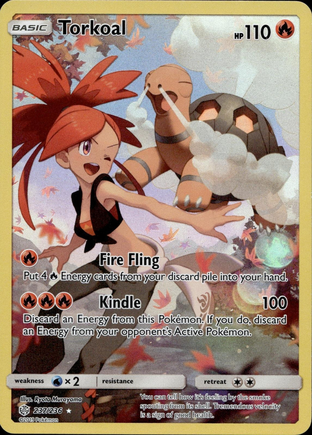 Torkoal 237/236 LP Secret Rare Cosmic Eclipse Pokemon Holo
