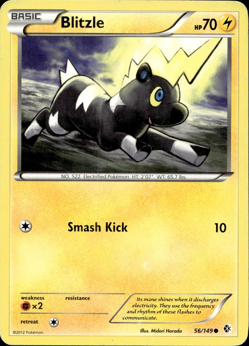 Blitzle 56/149 HP Common Boundaries Crossed Pokemon