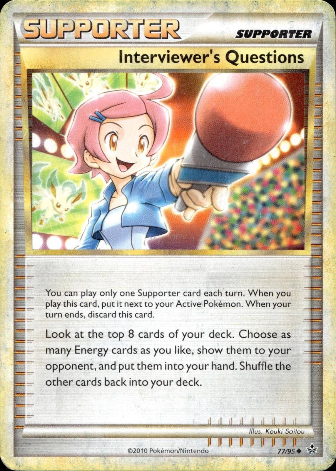 Interviewer's Questions 77/95 HP Uncommon HGSS Unleashed Pokemon