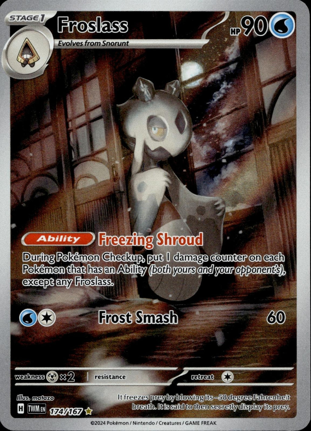 Froslass 174/167 NM/M Illustration Rare Twilight Masquerade Pokemon Holo