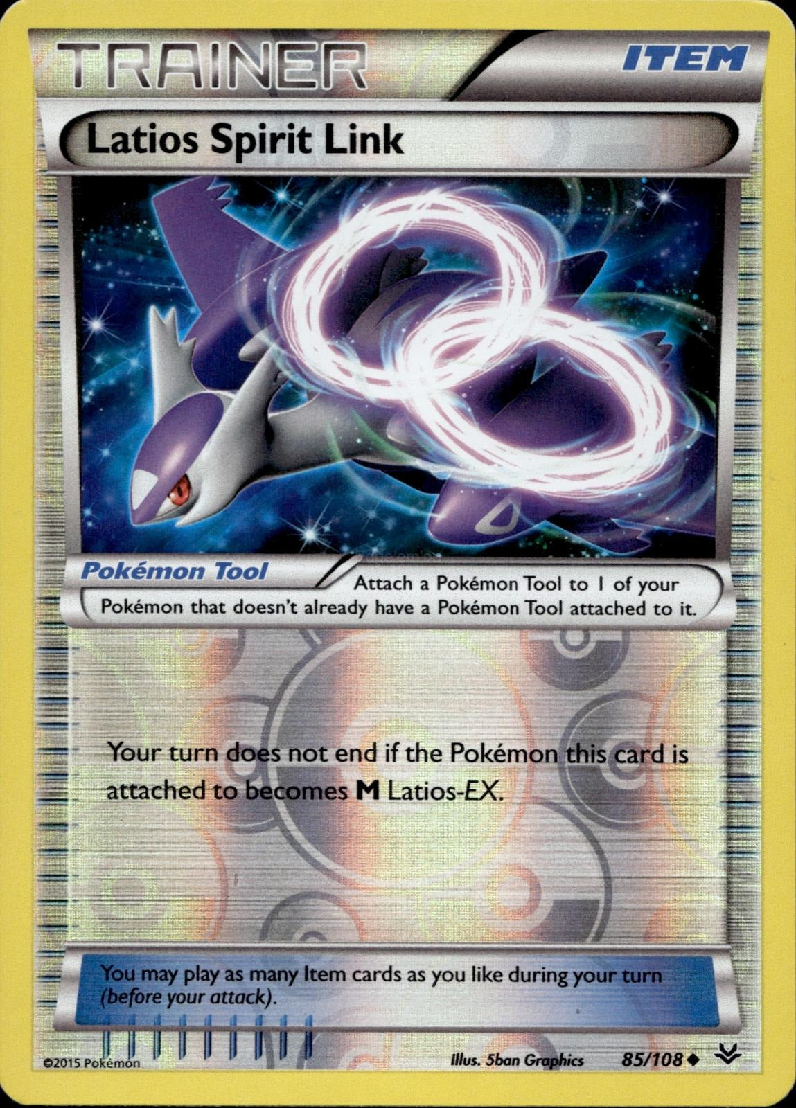 Latios Spirit Link 85/108 NM/M Uncommon Roaring Skies Pokemon Reverse Holo