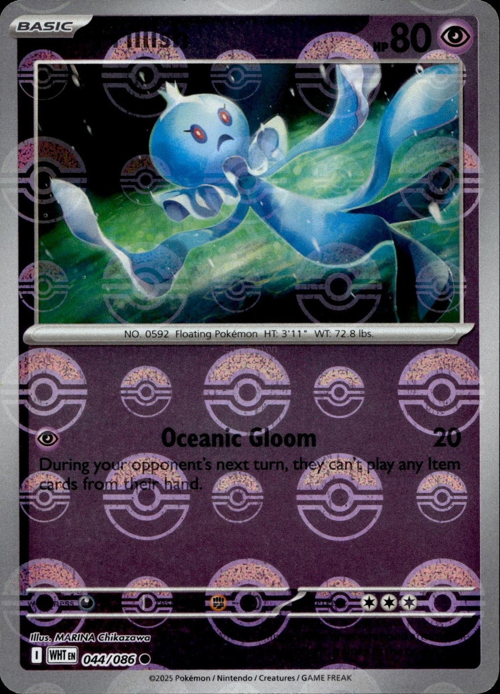Frillish (Poke Ball Pattern) 044/086 NM/M Common White Flare Pokemon Holo