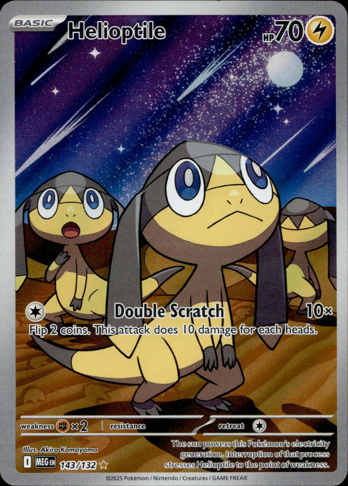 Helioptile 143/132 NM/M Illustration Rare Mega Evolution Pokemon Holo
