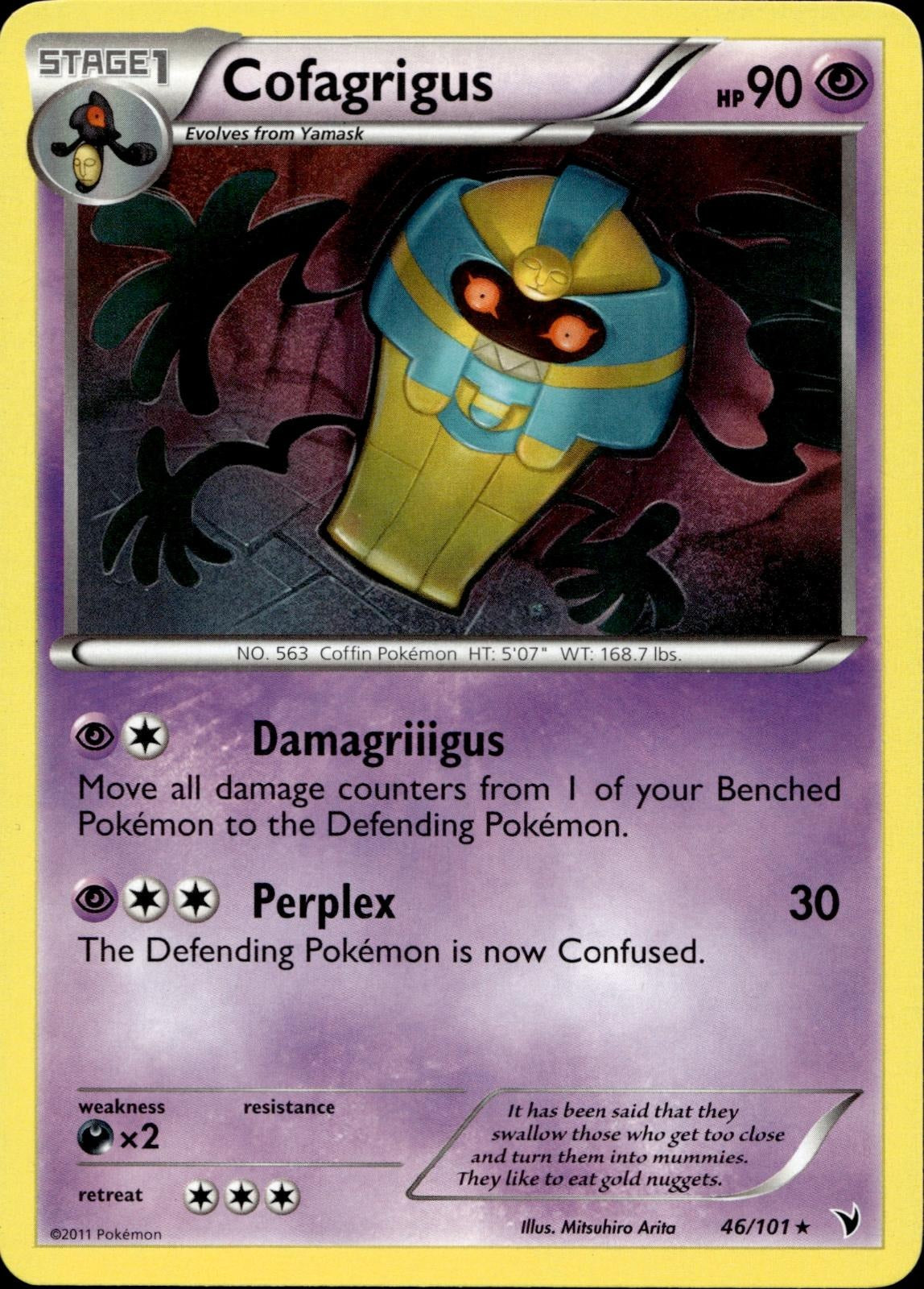 Cofagrigus 46/101 NM/M Rare Noble Victories Pokemon