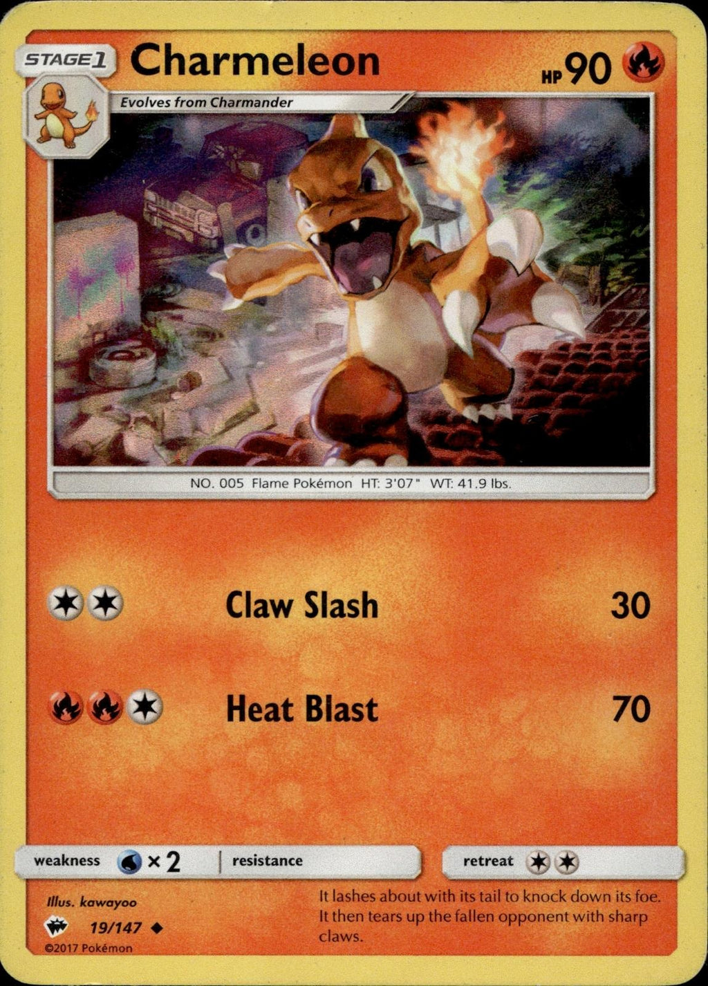 Charmeleon 19/147 LP Uncommon Burning Shadows Pokemon