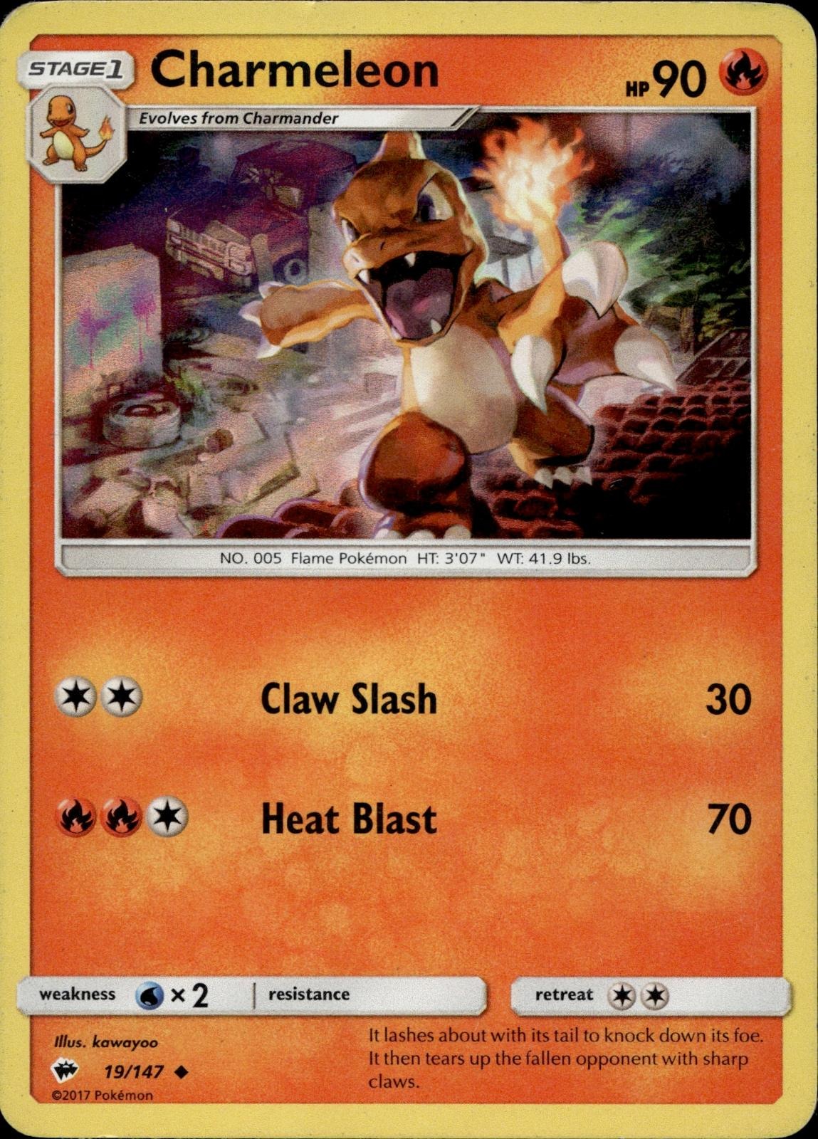 Charmeleon 19/147 LP Uncommon Burning Shadows Pokemon