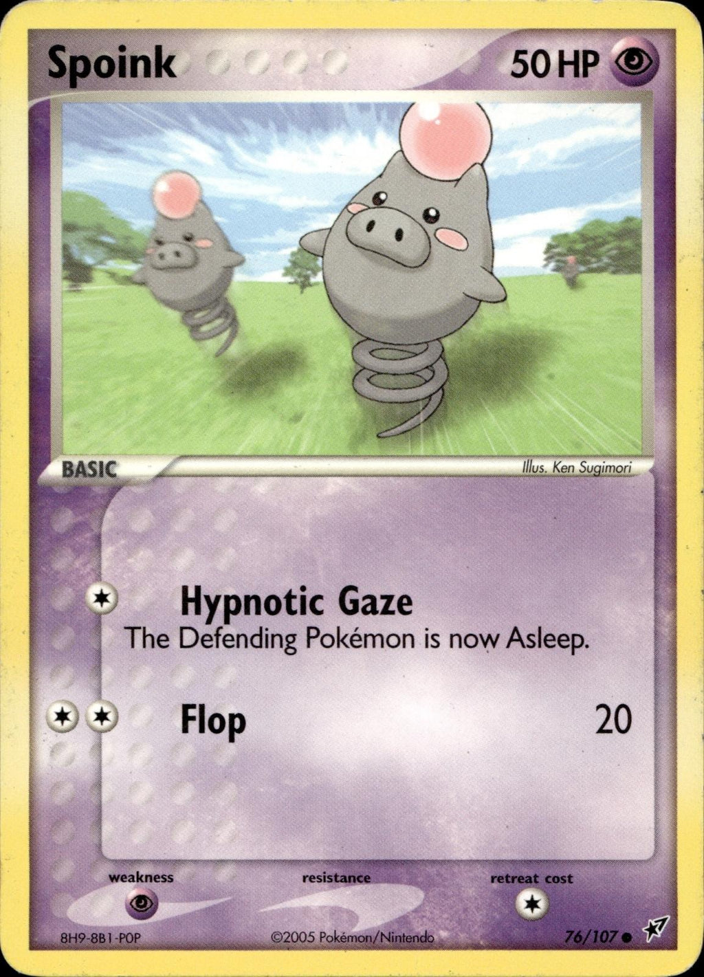 Spoink 76/107 MP Common Deoxys Pokemon