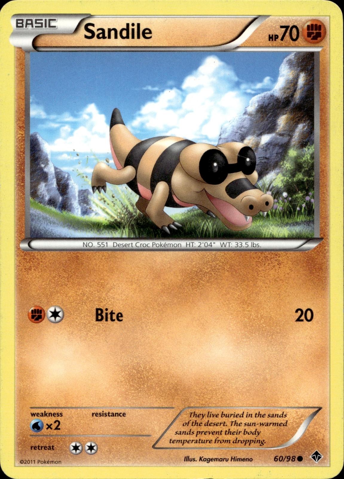 Sandile 60/98 HP Common Emerging Powers Pokemon