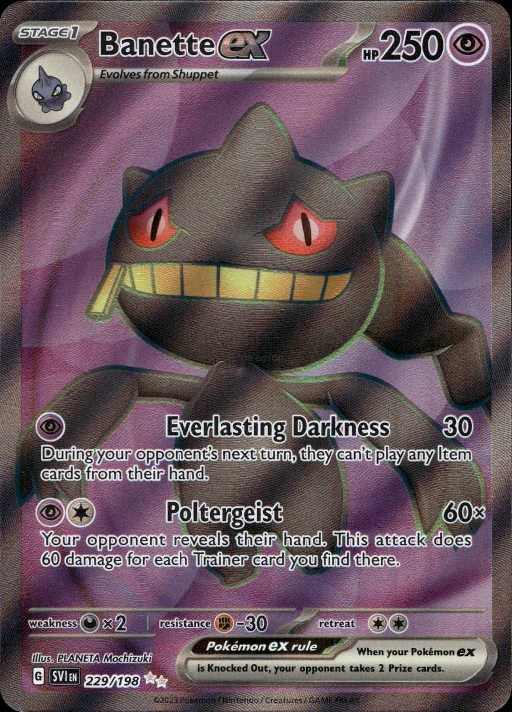 Banette ex 229/198 NM/M Ultra Rare Scarlet & Violet Pokemon Holo