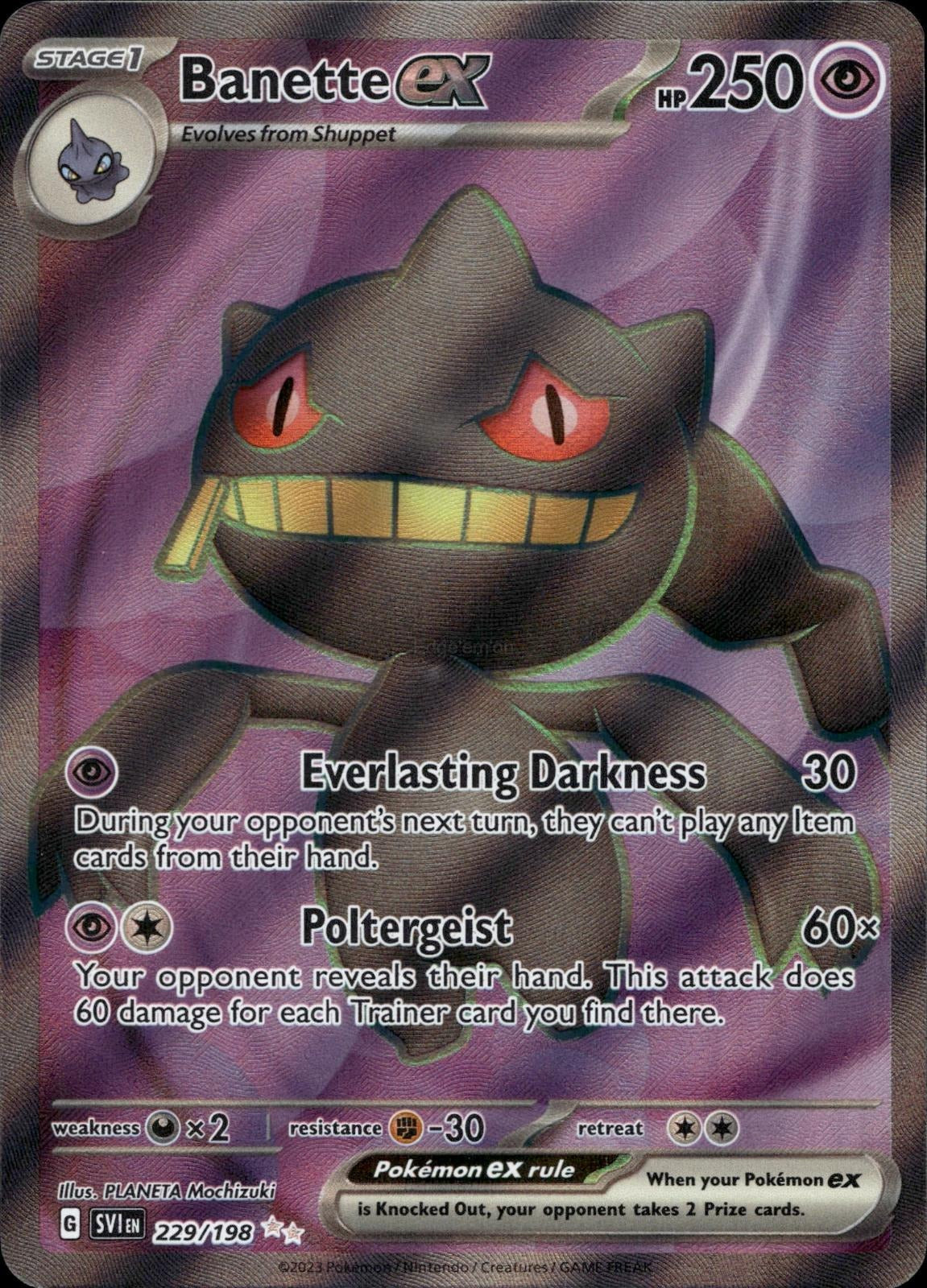 Banette ex 229/198 NM/M Ultra Rare Scarlet & Violet Pokemon Holo