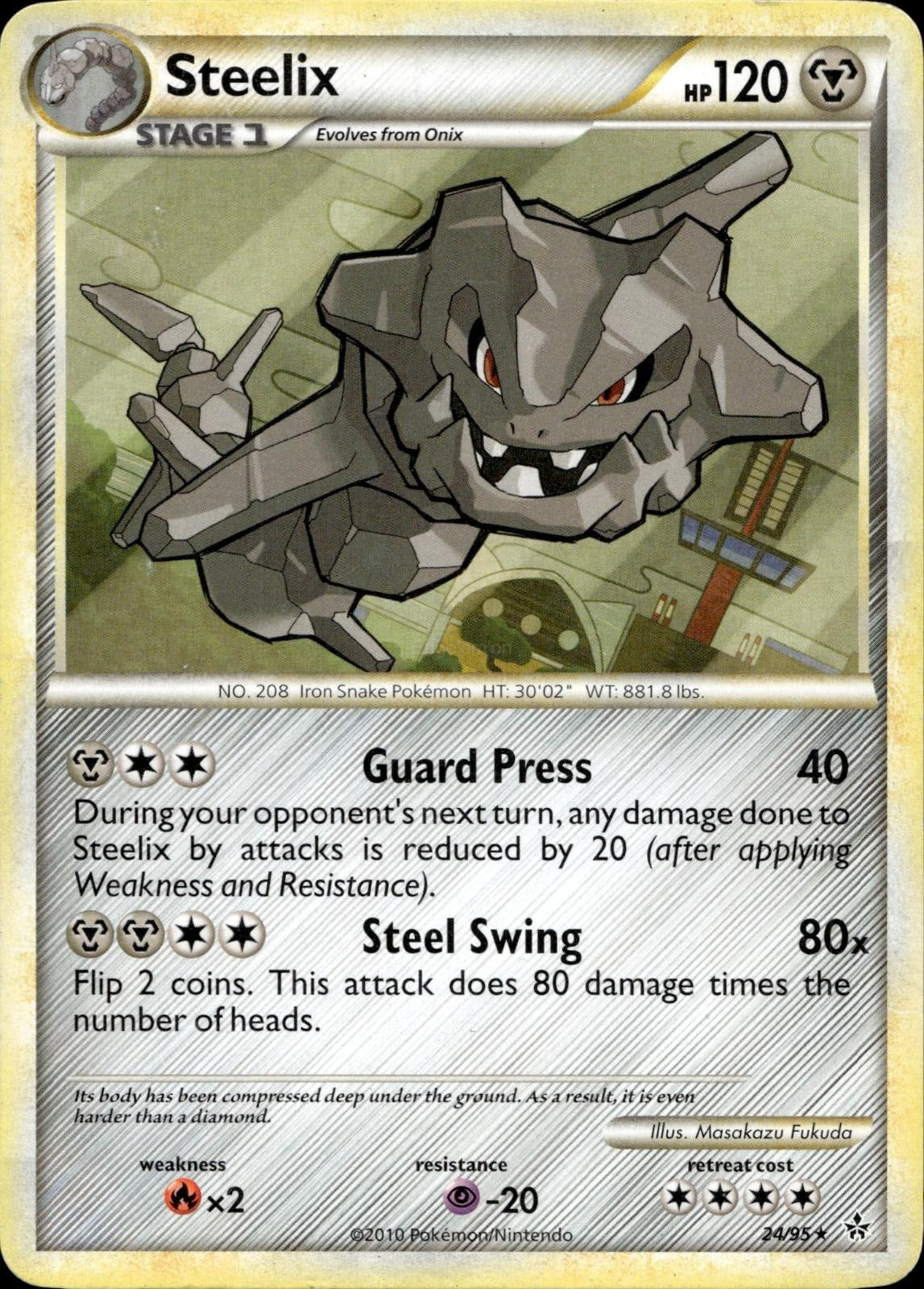 Steelix 24/95 HP Rare HGSS Unleashed Pokemon