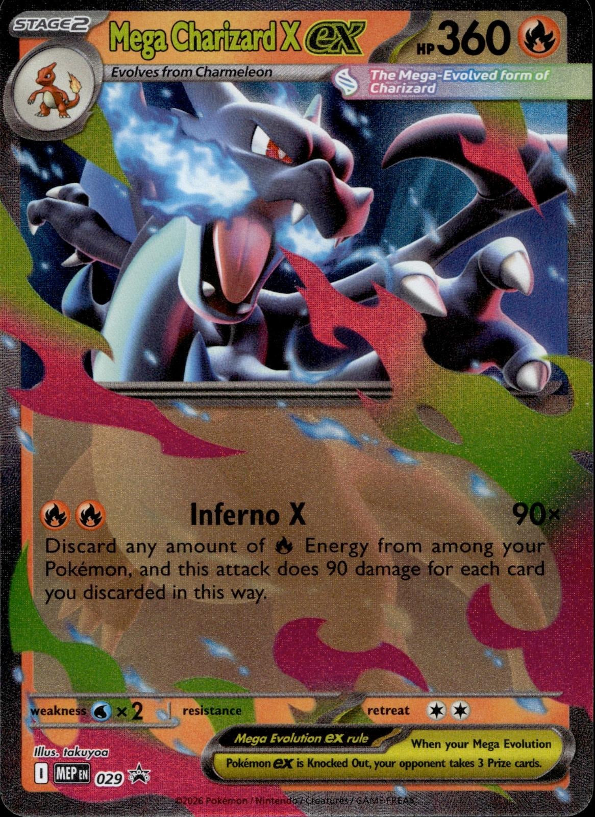 Mega Charizard X ex 029 NM/M Promo ME: Mega Evolution Promo Pokemon Holo