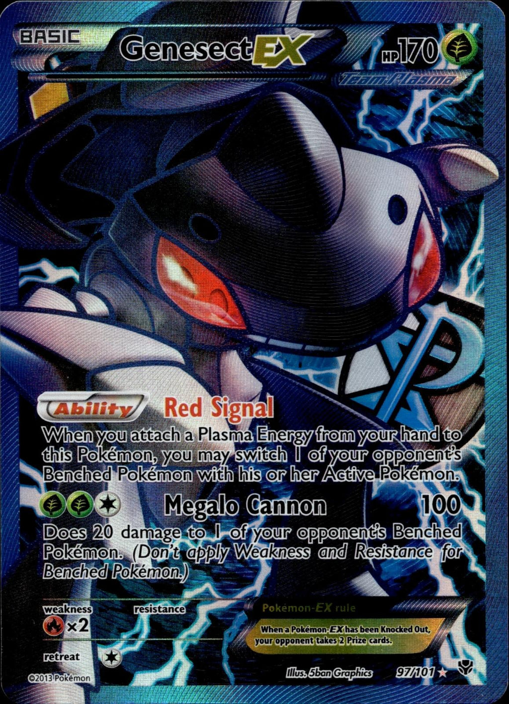 Genesect EX 97/101 LP Ultra Rare Plasma Blast Pokemon Holo