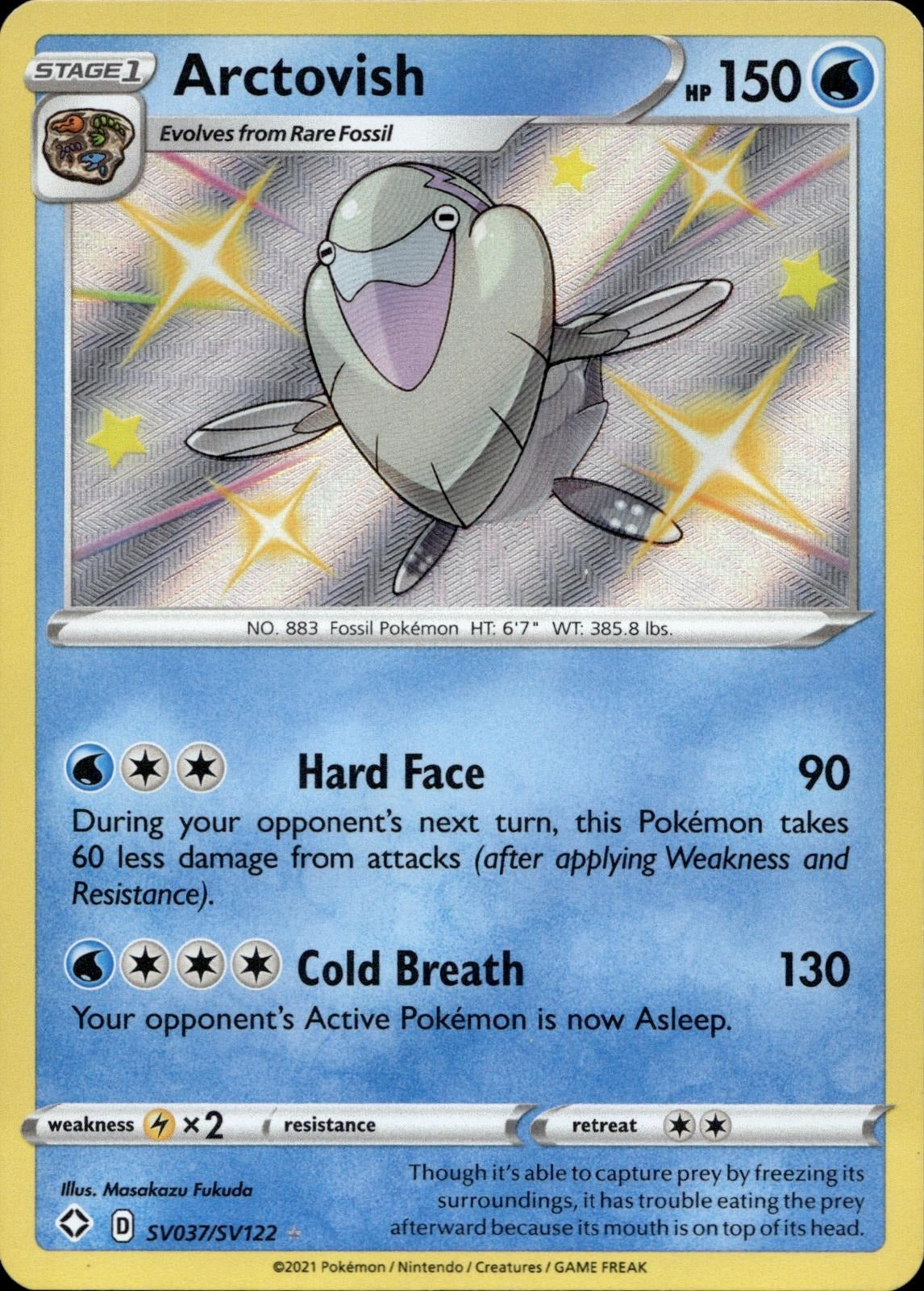 Arctovish SV037/SV122 NM/M Shiny Rare Shining Fates Shiny Vault Pokemon Holo