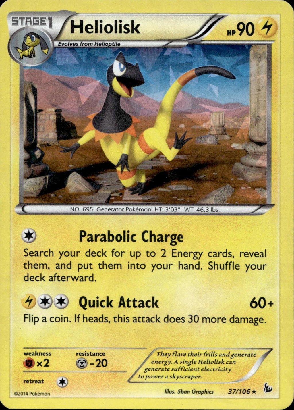 Heliolisk (XY Flashfire) 37/106 NM/M Holo Rare Deck Exclusives Pokemon