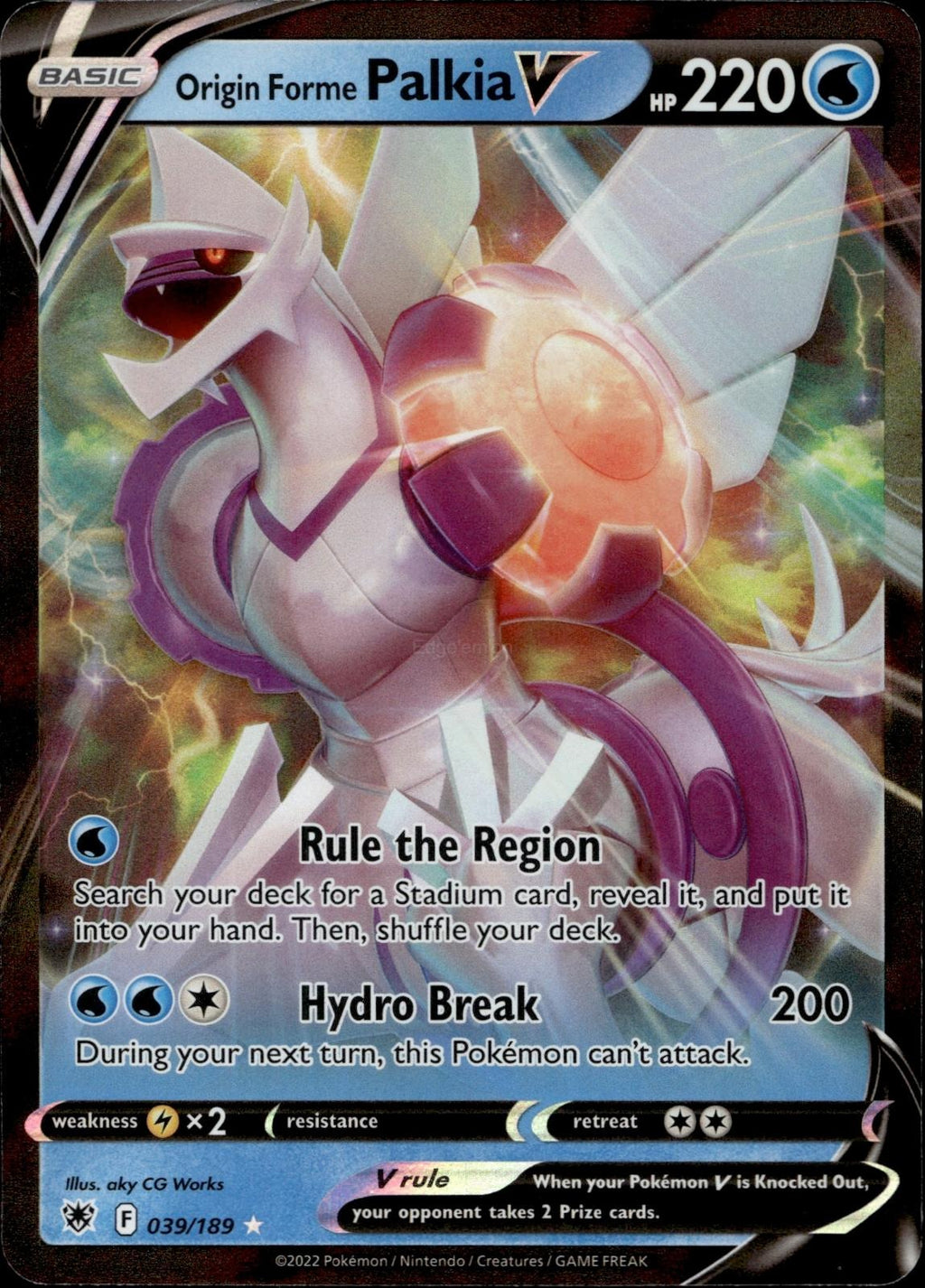 Origin Forme Palkia V 039/189 NM/M V Rare Astral Radiance Pokemon Holo