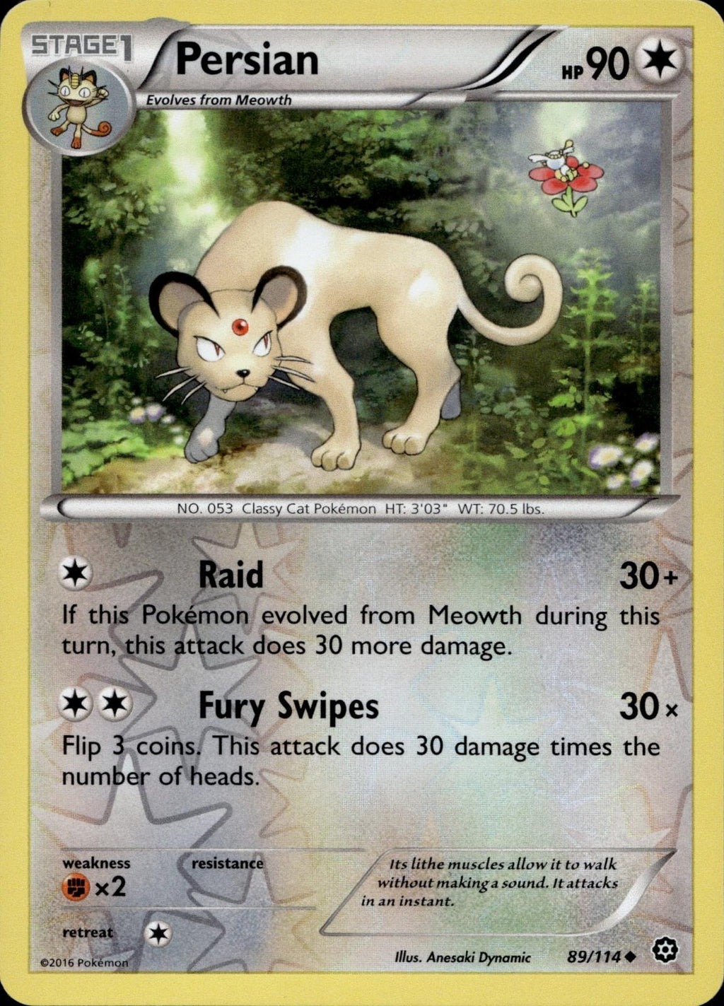 Persian 89/114 NM/M Uncommon Steam Siege Pokemon Reverse Holo