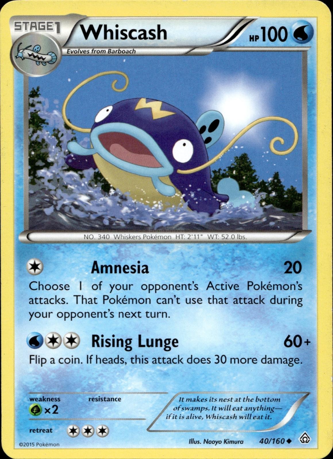 Whiscash 40/160 MP Uncommon Primal Clash Pokemon