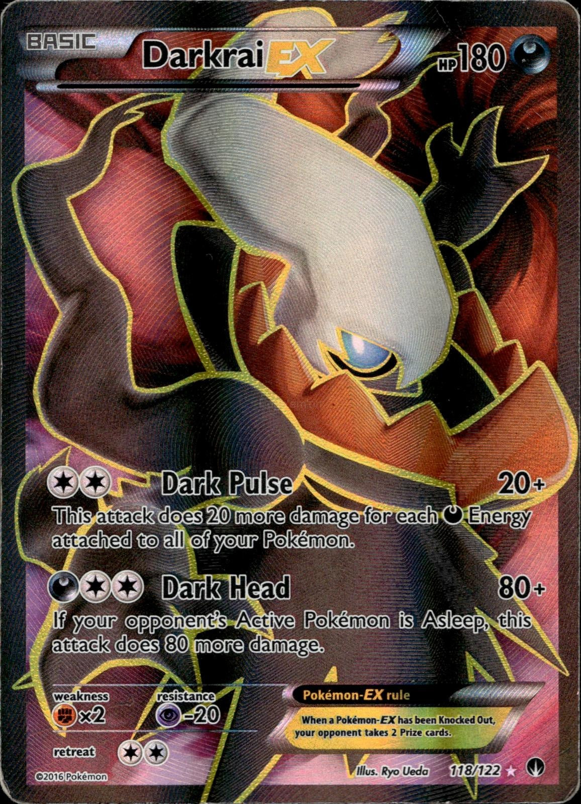 Darkrai EX 118/122 MP Ultra Rare BREAKpoint Pokemon Holo
