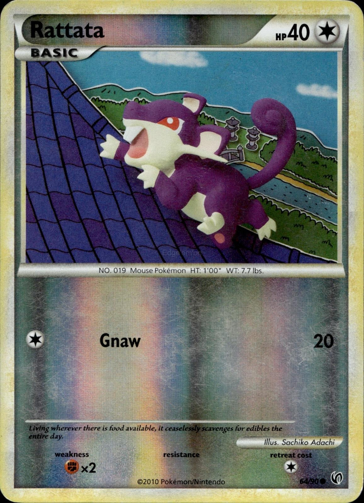 Rattata 64/90 LP Common HGSS Undaunted Pokemon Reverse Holo