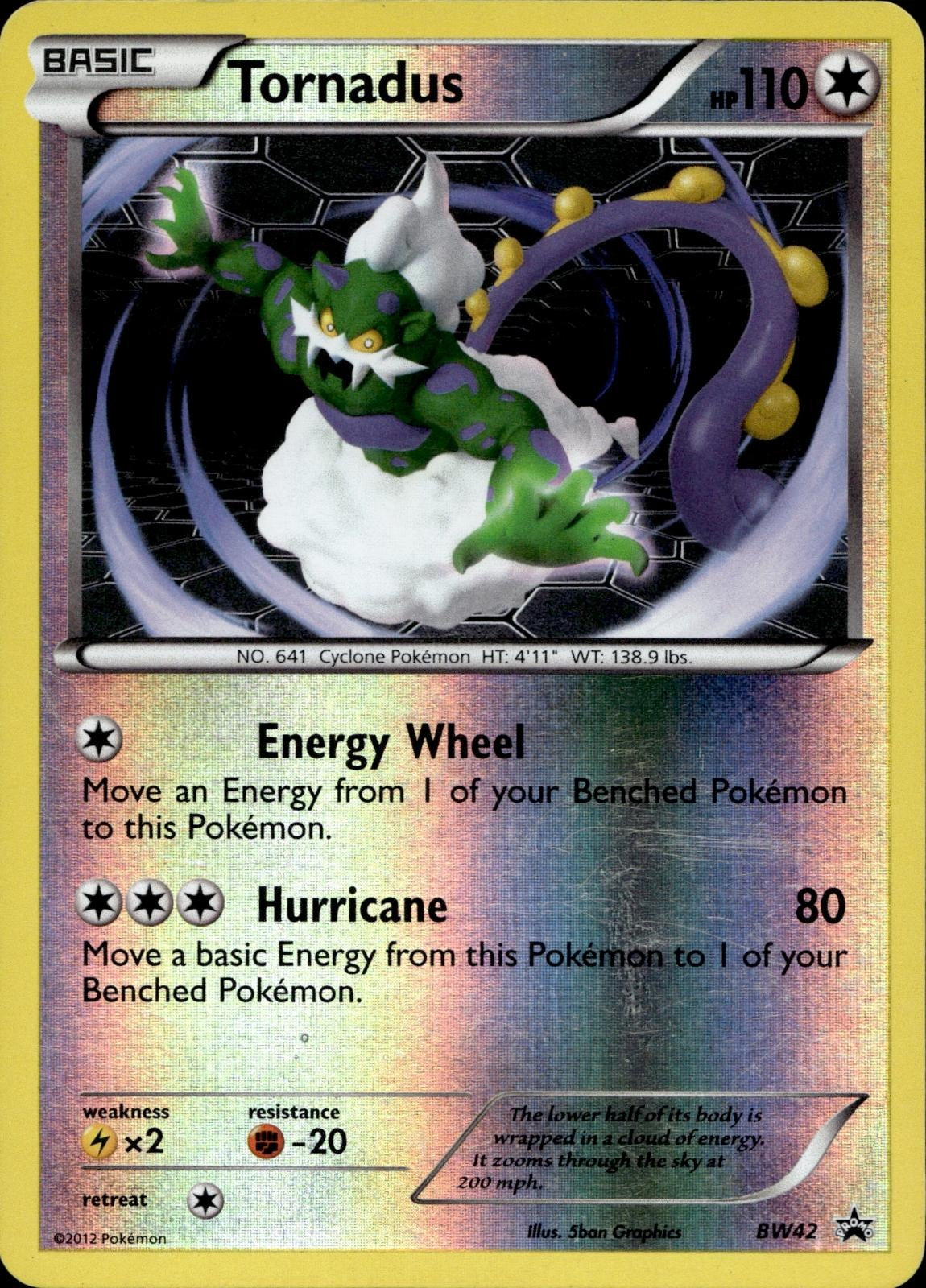 Tornadus BW42 LP Promo Black And White Promo Pokemon Reverse Holo