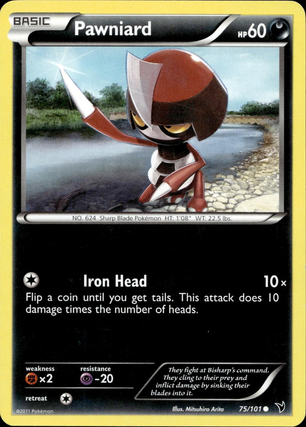 Pawniard 75/101 HP Common Noble Victories Pokemon