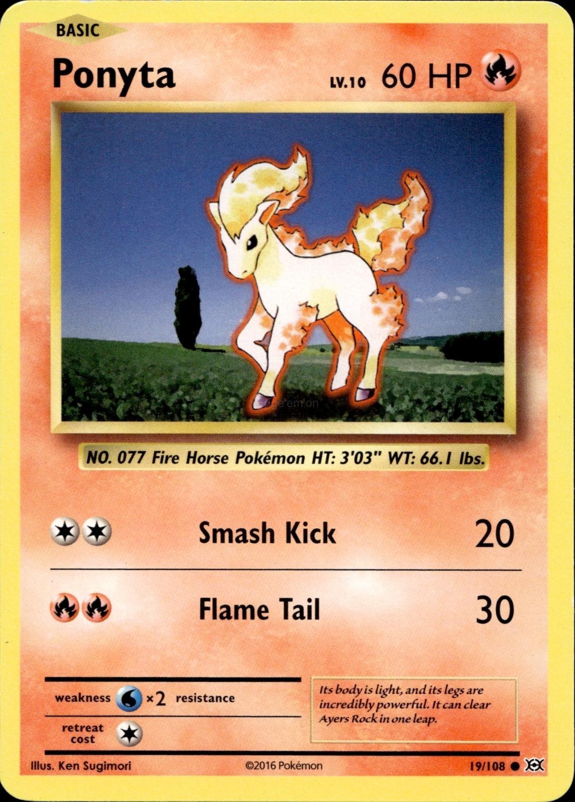 Ponyta 19/108 MP Common Evolutions Pokemon