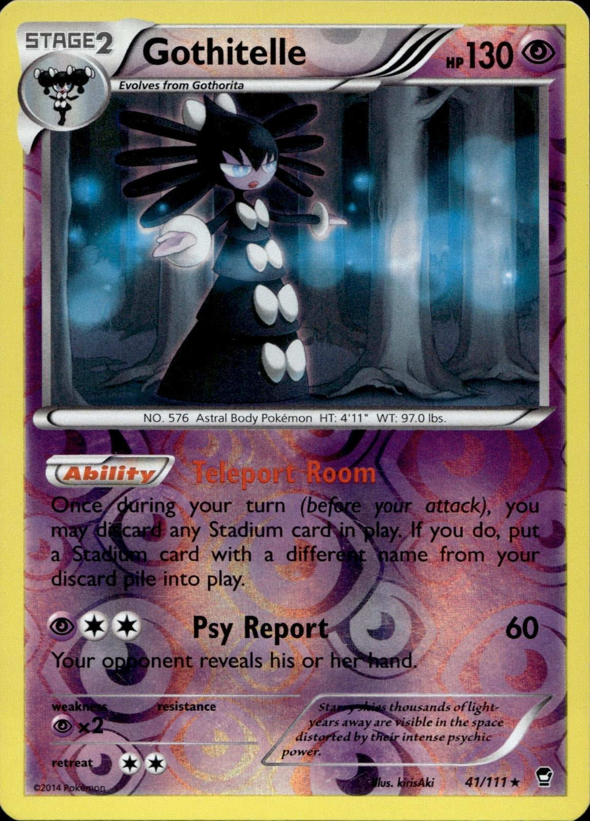 Gothitelle 41/111 NM/M Rare Furious Fists Pokemon Reverse Holo