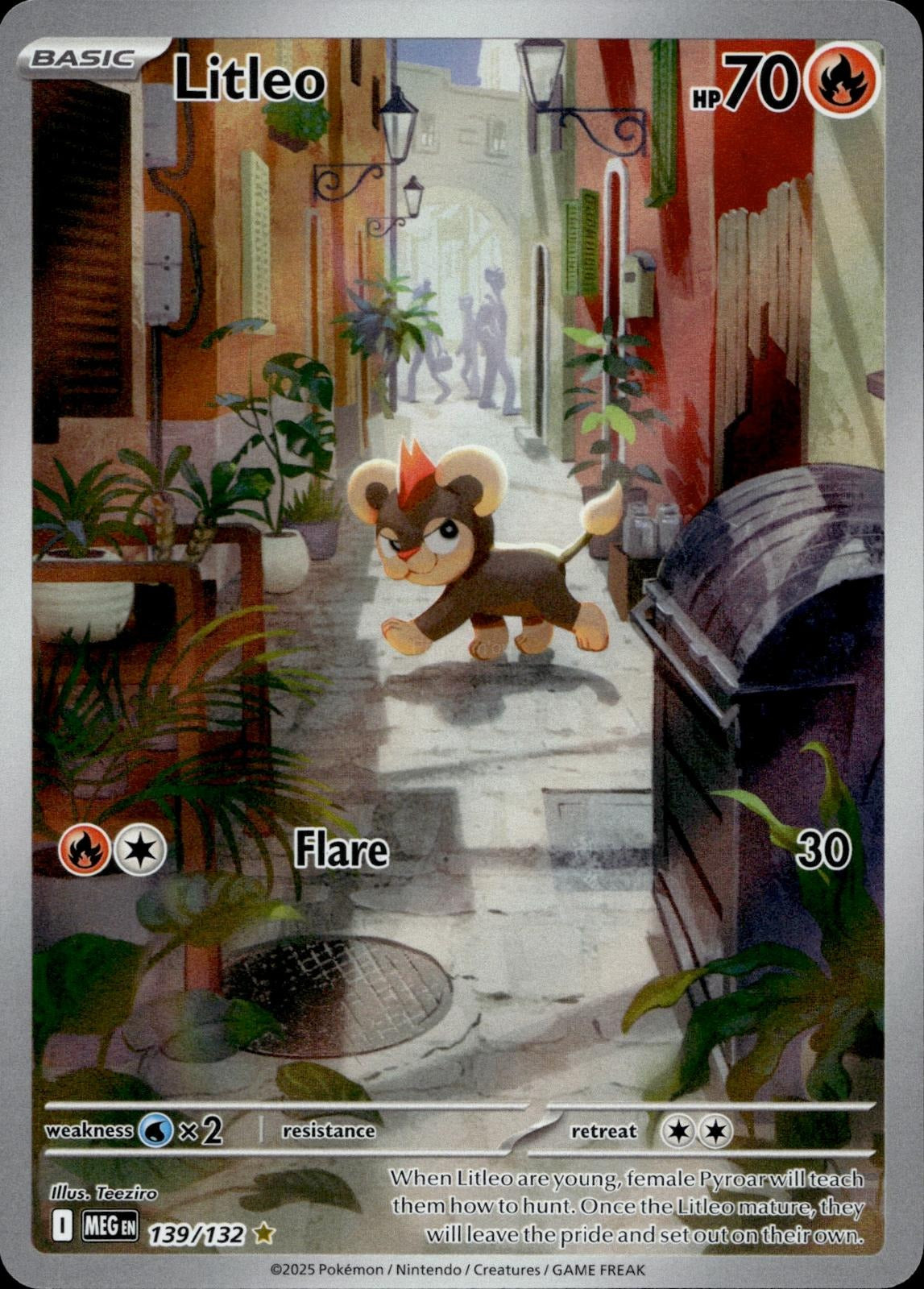 Litleo 139/132 NM/M Illustration Rare Mega Evolution Pokemon Holo