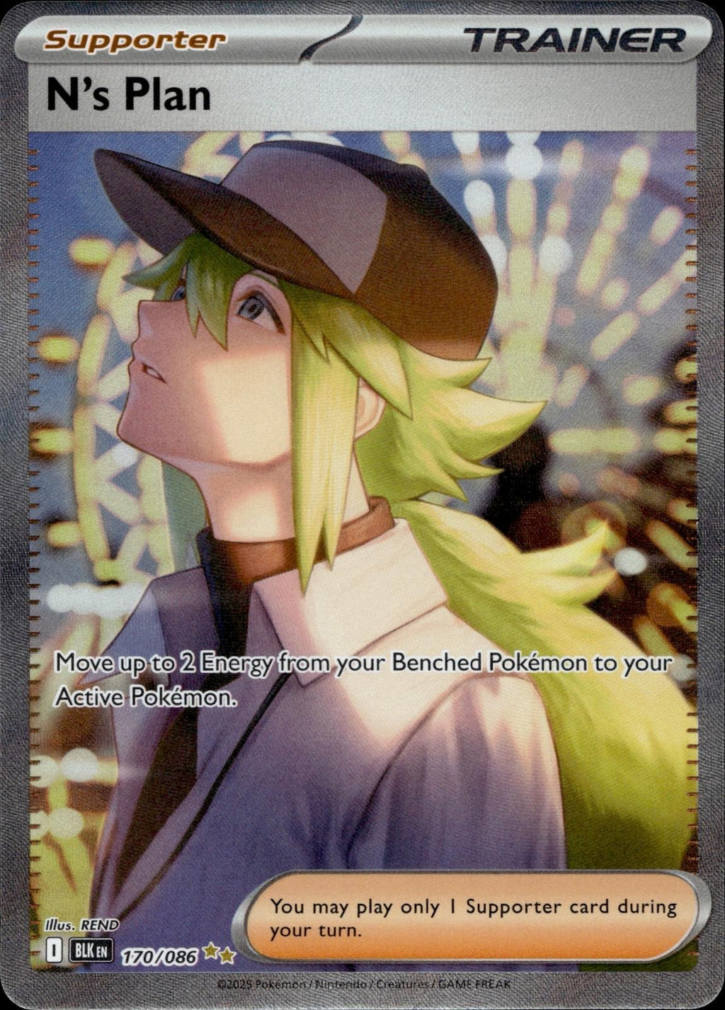N's Plan 170/086 NM/M Special Illustration Rare Black Bolt Pokemon Holo