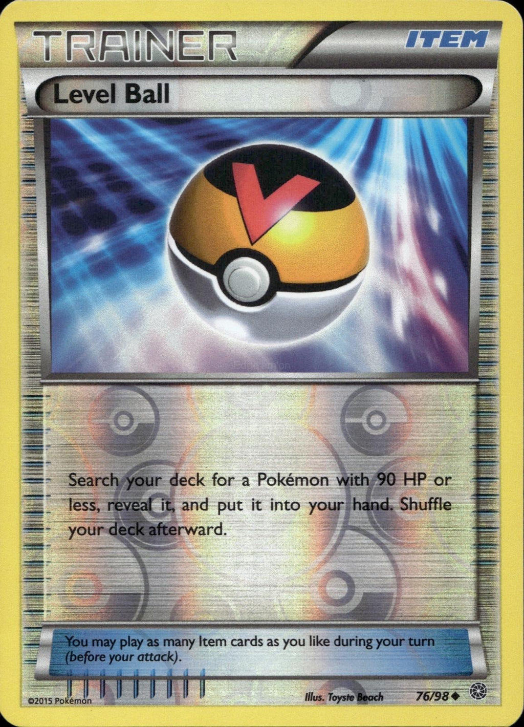 Level Ball 76/98 NM/M Uncommon Ancient Origins Pokemon Reverse Holo