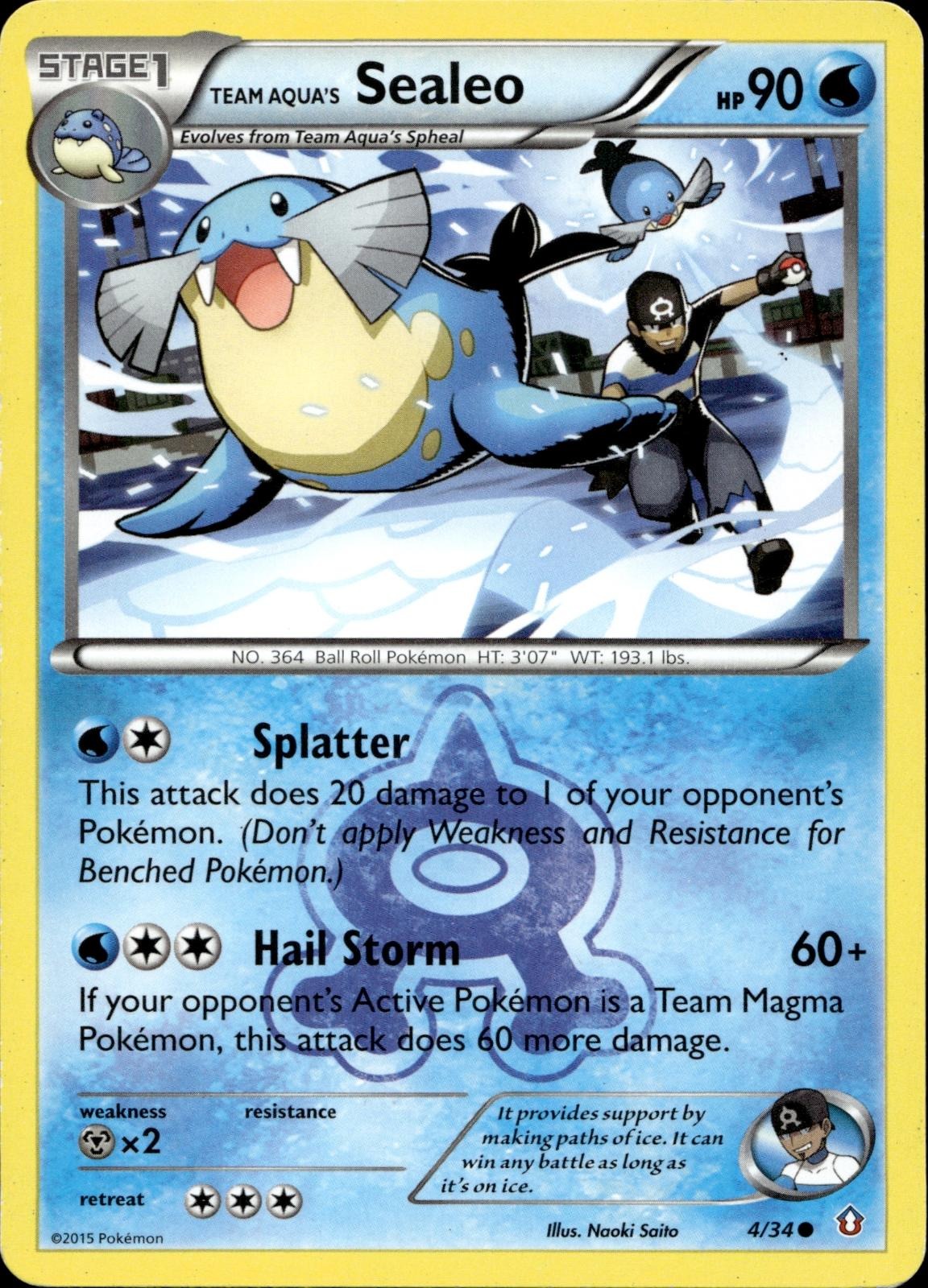 Team Aqua's Sealeo 4/34 MP Common Double Crisis Pokemon