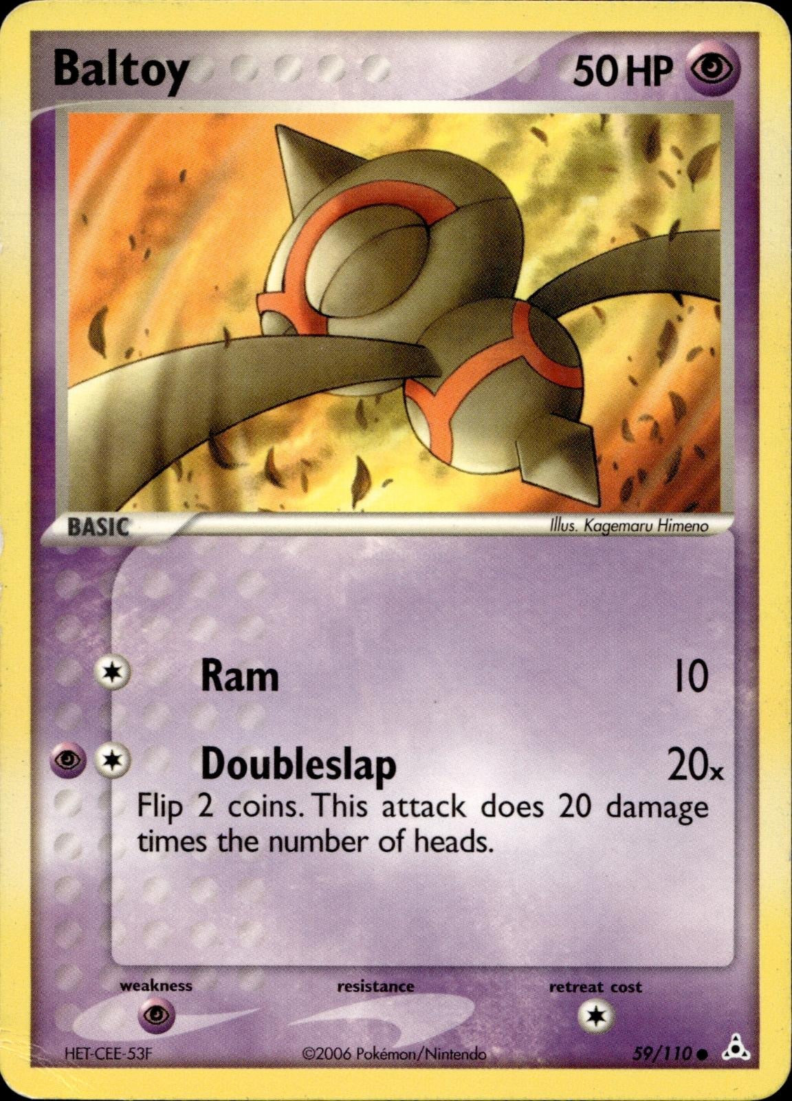 Baltoy 59/110 MP Common Holon Phantoms Pokemon