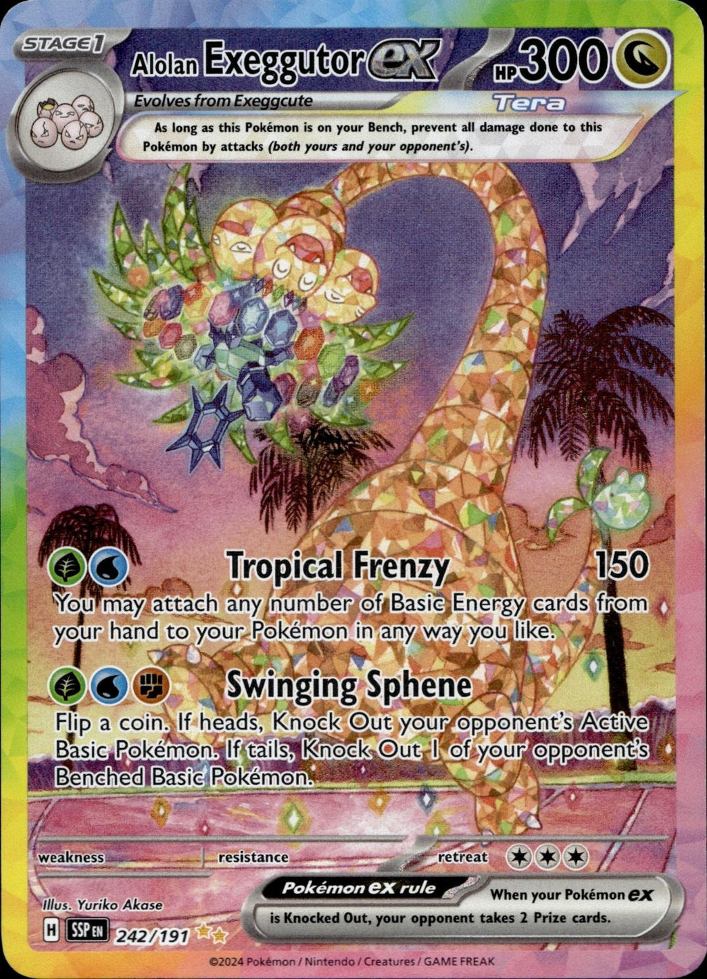 Alolan Exeggutor ex 242/191 NM/M Surging Sparks Pokemon Holo