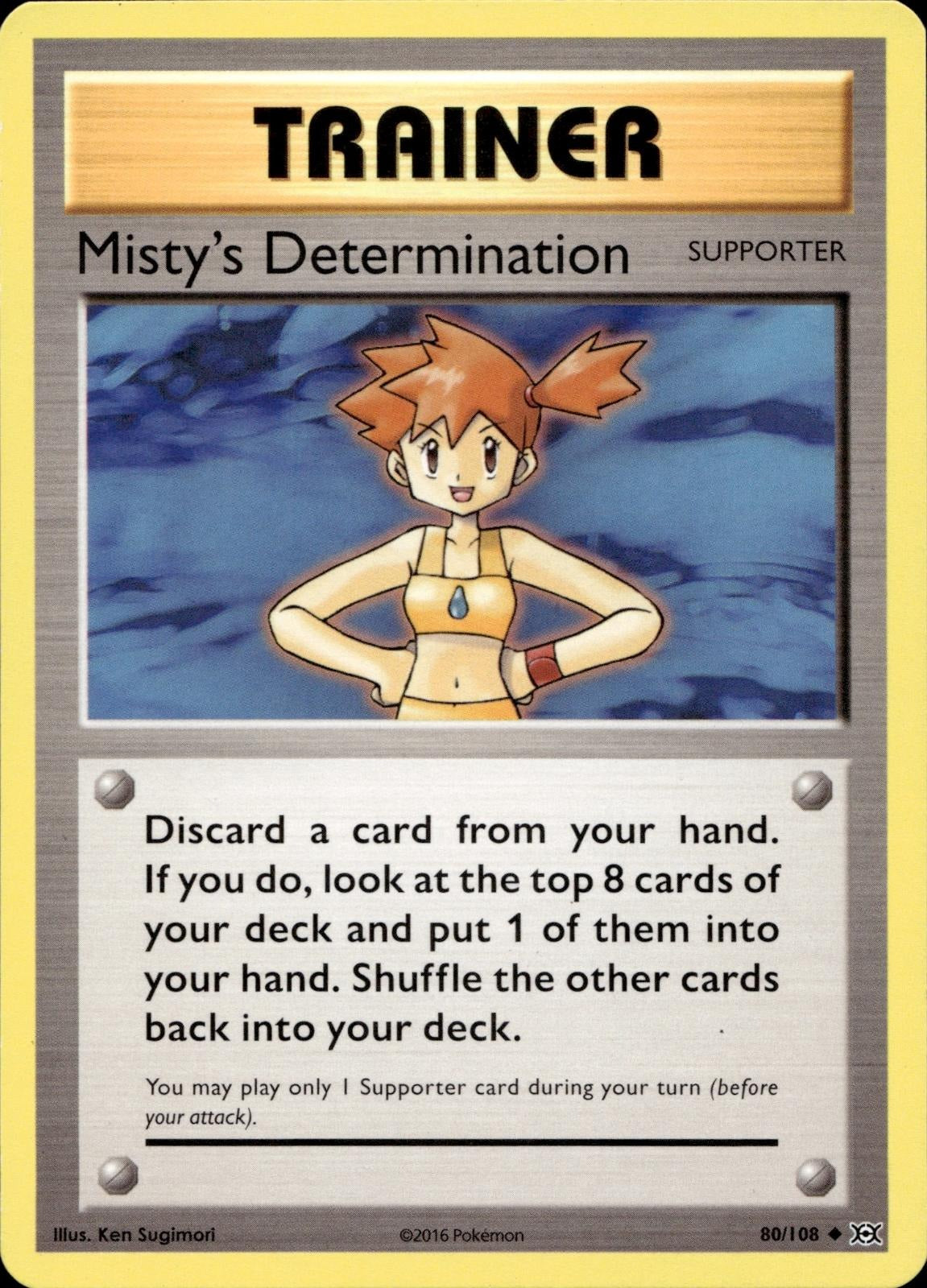 Misty's Determination 80/108 MP Uncommon Evolutions Pokemon