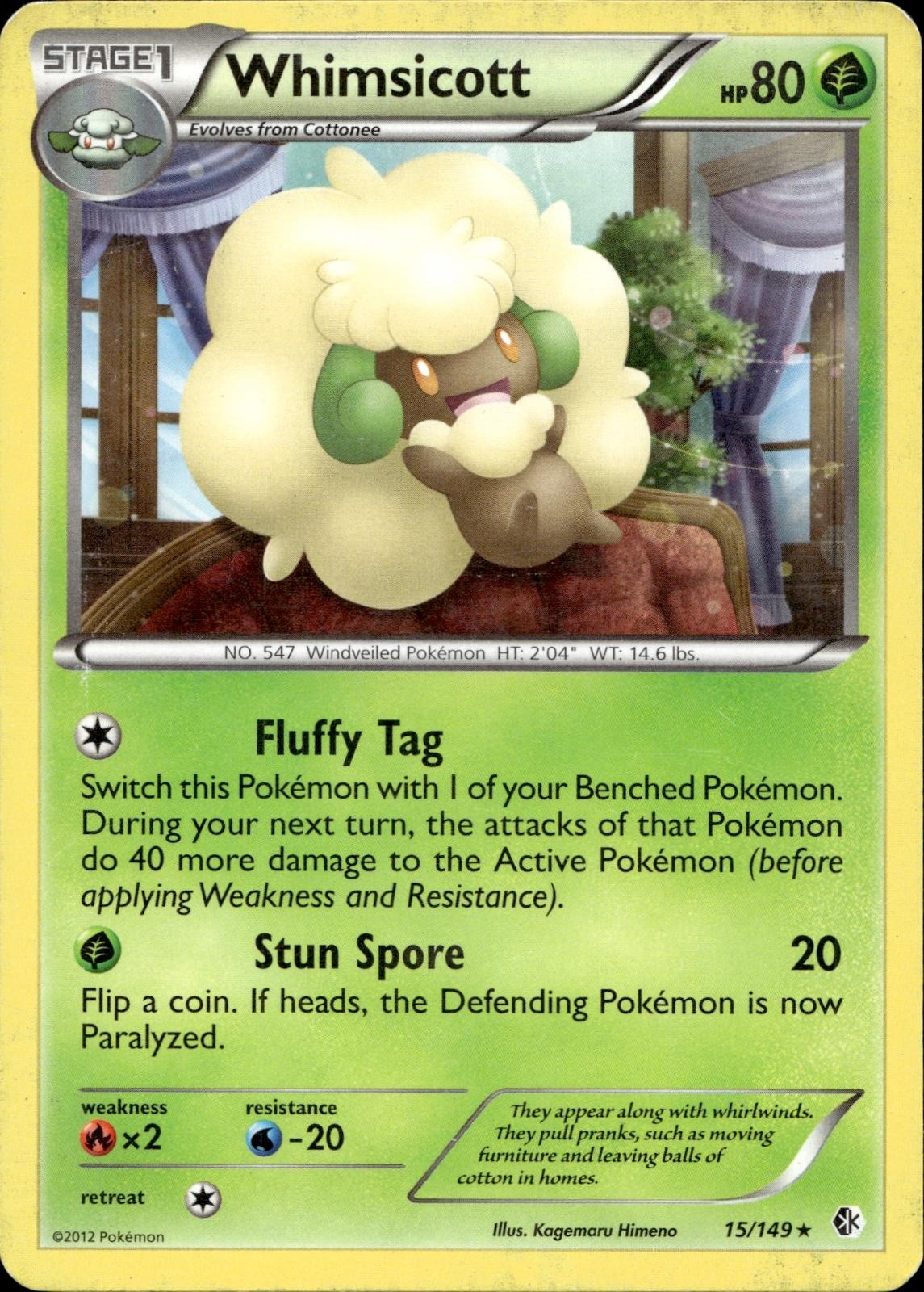 Whimsicott 15/149 HP Rare Boundaries Crossed Pokemon