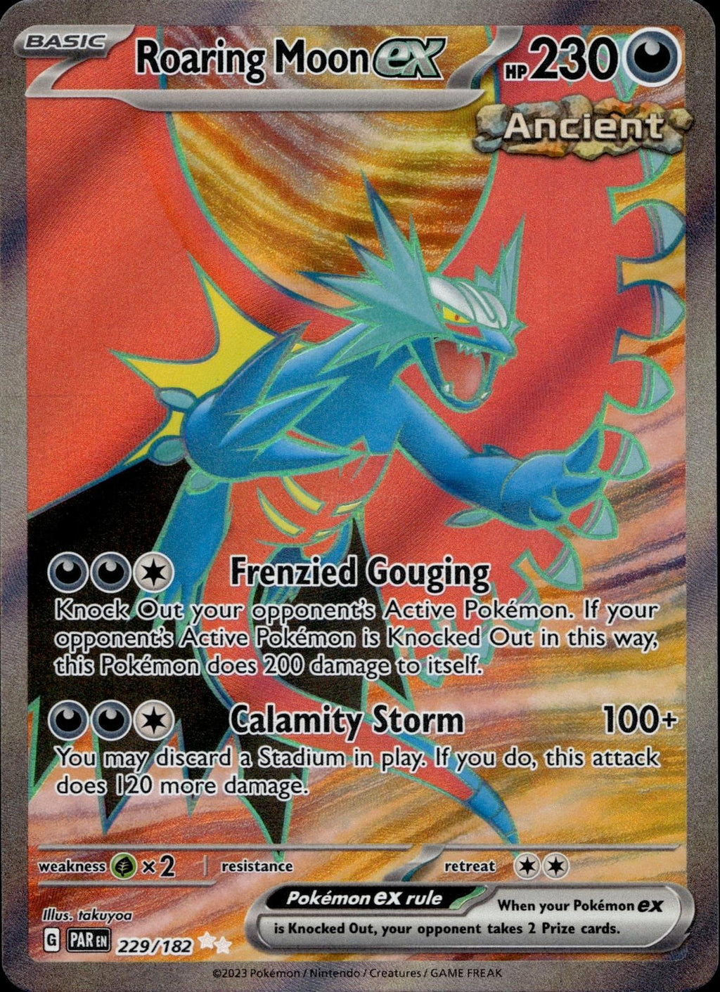 Roaring Moon ex 229/182 NM/M Ultra Rare Paradox Rift Pokemon Holo